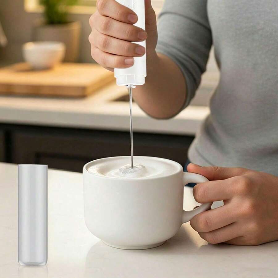 1pc Handheld Electric Frother, Portable Coffee Milk Foamer, 500mAh Battery Capacity, 3-Speed Adjustable, Equipped With Dust Cover, Suitable For Mixing Coffee, Matcha And Eggs - Multicolor - View 1