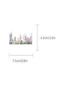 56PCS,Strip Flowers Transparent Stickers,PET Material,Creative And Aesthetic Design Sticker,Suitable For Mobile Phone Cases, Tablets, Laptops, Suitcases, Cars, Notebooks, Helmet, Guitar, Skateboard, Storage Box,Computer - 56 Pieces - View 4
