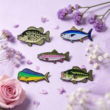 Vintage Game Fish Lapel Enamel Pins And Brooches Badge Pins For Backpacks Bags Backpack Cool Decoration Friend For Gifts - Multicolor - View 7