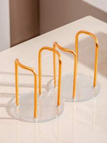 1pc Elegant Iron Art Paper Cup Holder With Acrylic Base - Sturdy Cup Storage Rack, Suitable For Coffee Cups, Beer Mugs, Toothbrush Holders - For Home And Office Use - A - View 13