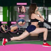 6 Buah -- Set Pita Resistensi Wanita, Peralatan Pilates Latihan Seluruh Tubuh di Rumah dengan Pegangan & Tali Pergelangan Kaki, Tali Tarik Latihan Kebugaran Portabel - MultiWarna - View 8