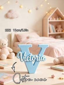 1pc Customized 3D Printed Nameplate Decor - Personalizable Name/Text/Initial, Suitable For Birthday, Wedding, Graduation Gifts, Can Be Used As Office, Home Desktop Decoration Customized Nameplate - Plastic Material, Also Can Be Used As Table Centerpiece, Back To School Gift - Black - View 14