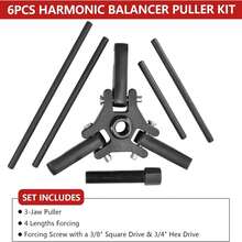 Adjustable 3‑Jaw Harmonic Balancer Puller Kit, Heavy‑Duty Durable Disassembly Tool For Harmonic Damper Removal, For Vehicle Repair & Maintenance - A - View 3