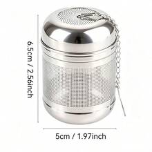 1個不鏽鋼茶濾網 茶濾器 耐用可重複使用調料容器 適用於散裝茶葉、香料與燉煮調料 - 銀色 - 查看 2
