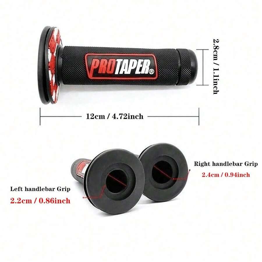 1 Pair 7/8 Inch 22mm Universal Motorcycle Handlebar Grips – Non-Slip Rubber Throttle Handle For ATV, Dirt Bike, Pit Bike, CRF, YZF & Accessories (Multiple Colors And Styles Available) - A - View 1