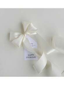 Ivory White Satin Ribbon Bows – Elegant Wedding Car Decoration, Candle Holder Accents And Gift Wrapping Bows, Suitable For Bridal Shower, Party, Home Decor (2/4/12pcs) - Multiple Styles - View 5