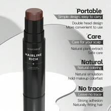 2-In-1 Hairline Filler Stick With Brush, Waterproof, Long-Lasting, Natural Finish, Suitable For All Skin Tones, Used To Cover Gray Roots And Thinning Hair, 5 Pieces - 5-pack - View 4