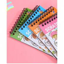 Art Paper Coil Scratch Art Book, Colorful Portable Scratch Painting, Creative Thickened, 1 Book With 8 Pages, Includes 1 Bamboo Pen, Student DIY Free-Hand Drawing Book, Educational And Fun, Doodle Art Scratch Painting Book, Multiple Styles Available - Multiple - View 3