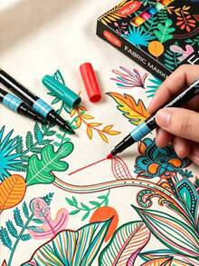 20/40 Colors Fabric Markers, Fine Tip Fabric Painting Pens, Washable Non-Bleeding T-Shirt Painting Pens, Canvas DIY Hand-Drawn Pens, Back To School Halloween Arts And Crafts Supplies - Fabric Marker - View 5