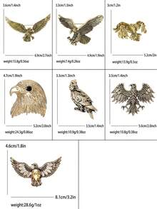 Metal Bird Brooch - Classic Animal Brooch, Women's Unisex Style, Casual Party Jewelry Accessory / Friend Gift Badge Decoration - Eagle - View 6
