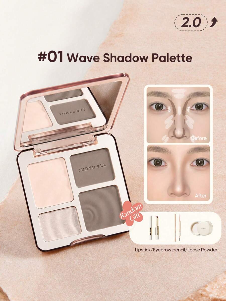 JUDYDOLL HIGHLIGHT&CONTOUR 9g 高光修容盤 - 01 Wave Shadow Palette - 查看 1