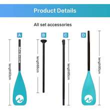 SUP Paddle Board Paddle - Adjustable Paddleboard Paddle Oar 4-Piece Floating Aluminum SUP Kayak Paddle - E: Lake Blue - View 4