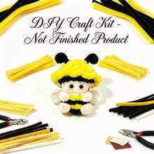 1 Set Premium Handmade Fuzzy Bee Craft Kit, Suitable For Beginners And Adults DIY Kit, Includes Step-By-Step Tutorial, Handmade Mythical Creature Craft Set, Plush Doll Fuzzy Wire, DIY Cute Fun Home Decor, Birthday Ornament - Unfinished - Little Bee - View 4