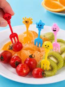 50/30/20/10pcs Unique Shaped Fruit Forks, Bento Box Accessories, Food Decoration Forks, Bento Forks, Holiday Party Fruit Fork Set, Party Decoration, Holiday Decoration, Suitable For Snack Forks, Cake Forks And Dessert Forks - Multicolor - View 4