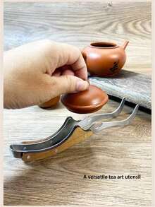 1pc/2pcs Tea Cup Holder, High-End Household Tea Cup Clip, Tea Brewing And Cup Washing Tea Holder Kung Fu Tea Set Accessory, Non-Slip Stainless Steel Tea Clip, Tweezers, Dedicated For Tea Leaves And Tea Cups, Kung Fu Tea Brewing Tea Cup Holder Tea Set Accessory, Suitable For Kitchen, Living Room, Bedroom, Hotel - Silver - View 3