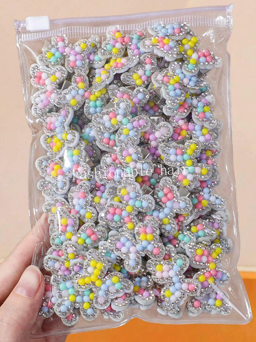 20/5pcs Girls Multi-Color Shiny Pearl Butterfly Hair Clips, Versatile Hair Clips, Side Bangs Clips, Loose Hair Clips, Alligator Hair Clips, Hair Accessories, Suitable For Daily Use - Multicolor - View 1