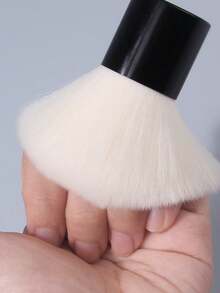 1pc Large Fluffy Nail Dust Brush Soft Bristle Powder Cleaning Brush For Nail Salon And Home DIY - Black - View 5