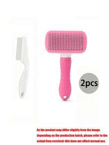 2pcs Pet Grooming Brush Set, Pet Deshedding Brush, Flea And Undercoat Remover, Easy One-Click Deshedding Tool For Dogs And Cats, Pet Brush - Multicolor - View 13