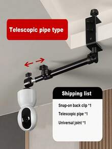 1pc/2pcs Clamp Camera Mount With 360° Ball Head, Compatible With Multiple Security Monitoring Devices, Suitable For Desktop/Railing/Tree Branch/Handlebar Installation, Black - Multi-color - View 16