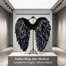 1 Peça Acessório de Fantasia de Asas de Anjo para Adultos - Asas de Penas Artificiais - 4 Cores Disponíveis: Branco, Preto, Rosa, Vermelho - Para Adereços de Fantasia, Acessórios de Cosplay, Conjunto de Acessórios de Fantasia Feminina - Adequado para Halloween, Suprimentos de Festa de Natal - Multicolorido - Visão 12