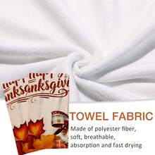 2/4/48pcs Autumn Series Thanksgiving Maple Leaf Plaid Hat Pattern Printed Kitchen Towels - Super Soft, Highly Absorbent Polyester Tablecloths And Hand Towels, Perfect For Holiday Decor, Kitchen Decor, Party Decor - Multicolor - View 6