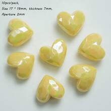 Solid Color AB Plated Color Cutting Surface Love Milk DIY Handmade Mobile Phone Chain Bead Material Heart Colored Jewelry Accessories - Multicolor - View 10