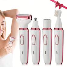 Alat Cukur Listrik Isi Ulang 4-in-1 untuk Wanita, Pencukur Wajah, Hidung, Kaki, Ketiak, Set Kecantikan Basah & Kering, Alat Cukur Listrik Portabel untuk Wanita, Pencukur Bikini - beraneka warna - View 12