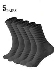 10 Pairs Of Men's Sports Mid Length Socks - Breathable Ribbed Sock Mouth Sports Socks, Suitable For Daily Sports In Black And White Winter White Socks - Multicolor - View 17