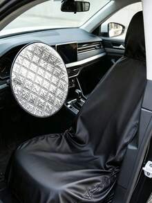 Steering Wheel Cover Sun Shade For Car, With Waterproof Car Seat Cover Protector, Foam Car Steering Wheel Sunshade, Foldable UV Protection Steering Wheel Cover, Car Seat Cover, Black Car Seat Cover, Front Seat Protector, Effectively Blocks Sunlight, Protects Steering Wheel, Suitable For Sedan And SUV, Easy To Carry, Ideal For Daily Commute, Travel And Camping - Multicolor - View 2