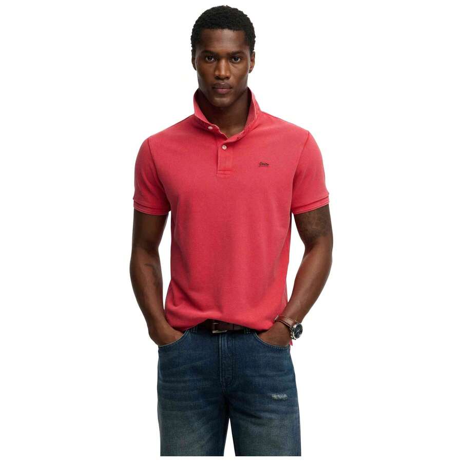Superdry Men Sport Polos - Red - View 1