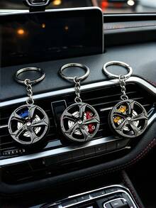 1 Buah Gantungan Kunci Hub Roda Berputar, Gantungan Kunci Kaliper Rem Hub Roda Mobil Keren, Liontin Ban Berputar 3D Kreatif, Hadiah untuk Penggemar Mobil, Gantungan Kunci Pria Gaya Balap JDM, Hadiah Ulang Tahun dan Natal - MultiWarna - View 7