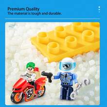 ZURU MAX- Max City Series Pursuit Squad Building Block Motorcycle And Police Car Toy Interactive Toys Motorcycle Building Block Toy Toys For Boys - Blue - View 3