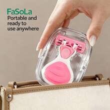 Portable Travel Women's Razor, 6-Layer Lubricated Blades Shaving Razor, Suitable For Underarm And Intimate Area Hair Removal, Painless And Close Shave, Foldable All-In-One 6-Blade Razor, Designed Specifically For Women, Face Razor, Wax Hair Removal - Multicolor - View 3