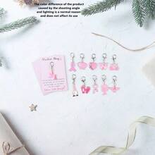 11pcs Pink Breast Cancer Awareness Keychains For Women, Hope & Strength Alloy Pendant With Inspirational Quote Cards, Thoughtful Gift For Breast Cancer Fighters, Team Support Gift, Breast Cancer Awareness Month Supplies, Pink Ribbon, Pink October - Multicolor - View 10