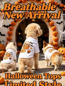 1 buah Pakaian Hewan Peliharaan Cocok Untuk Kucing dan Anjing, Atasan Halloween yang Menyenangkan, Bernapas, Hangat dan Anti-Rontok Untuk Penggunaan di Dalam dan Luar Ruangan - MultiWarna - View 6