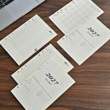 1 lembar Kalender Bahasa Inggris Ukuran A5 2027, Halaman Isi Ulang Lepas, Halaman Pengganti Buku Jadwal Perencana Harian 365 Hari, Isi Termasuk Kalender 2027, Rencana Bulanan, Rencana Harian, Kompatibel Dengan Berbagai Sampul Lepas - Satu ukuran cocok untuk semua. - View 4