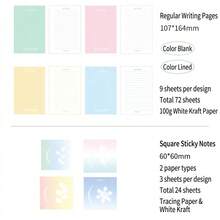 Rosyposy Spring Summer Autumn Winter Four Seasons Theme A6 Transparent Loose-Leaf Notebook Set, With Dividers, 92 Pages Full Color Inner Pages Envelope-Style Loose-Leaf Planner, Includes 3 Stickers, 24 Square Sticky Notes, Cute Aesthetic Stationery Supplies For Students - Seasonal Answer - View 6