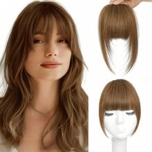 Real Human Hair Wispy French Bangs With Temples,Curved Fringe Hair Accessories,Clip In Air Bangs,Kawaii Hairpieces Quick Hair Change - Multicolor - View 13