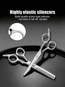 HIENA Silver Professional Hair Clipper Set, Precise Trimming, Soft Thinning, Hairstyle Styling And Contour Modification, Manually Adjustable Scissors, Designed To Create A Salon Level Experience, Suitable For Home Use And Professional Hairdressers - Silver - View 7