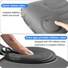 Outdoor Camping Press-Inflated U-Shaped Pillow, Neck Support Pillow, Travel Essential, Foldable Portable Flocked Inflatable Travel Pillow U-Shaped Pillow - Multicolor - View 7