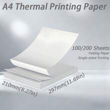 A4 210*297mm Three-Proof Folded Continuous Thermal Feeding Paper Waterproof Oilproof Scratch Resistant High Clarity Universal Replacement Paper For All Kinds Of Portable Printers - A4 Thermal Paper - View 2