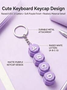 Personalized Name Keychain, Mechanical Keyboard Clicky Stress Relief Toy, ASMR Cherry MX Switch Pendant - Multicolor - View 5