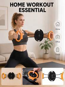 Flywheel Resistance Trainer, Provides Damping Sensation During Pulling And Retracting, Compact And Portable, Foldable For Storage, Unisex, Suitable For Home, Outdoor, Yoga And Gym Use - Multicolor - View 8