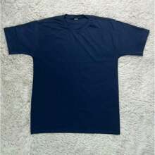 Camiseta Tshirt Lisa Unissex 100% Algodão Premium - Azul Marinho - Visão 3