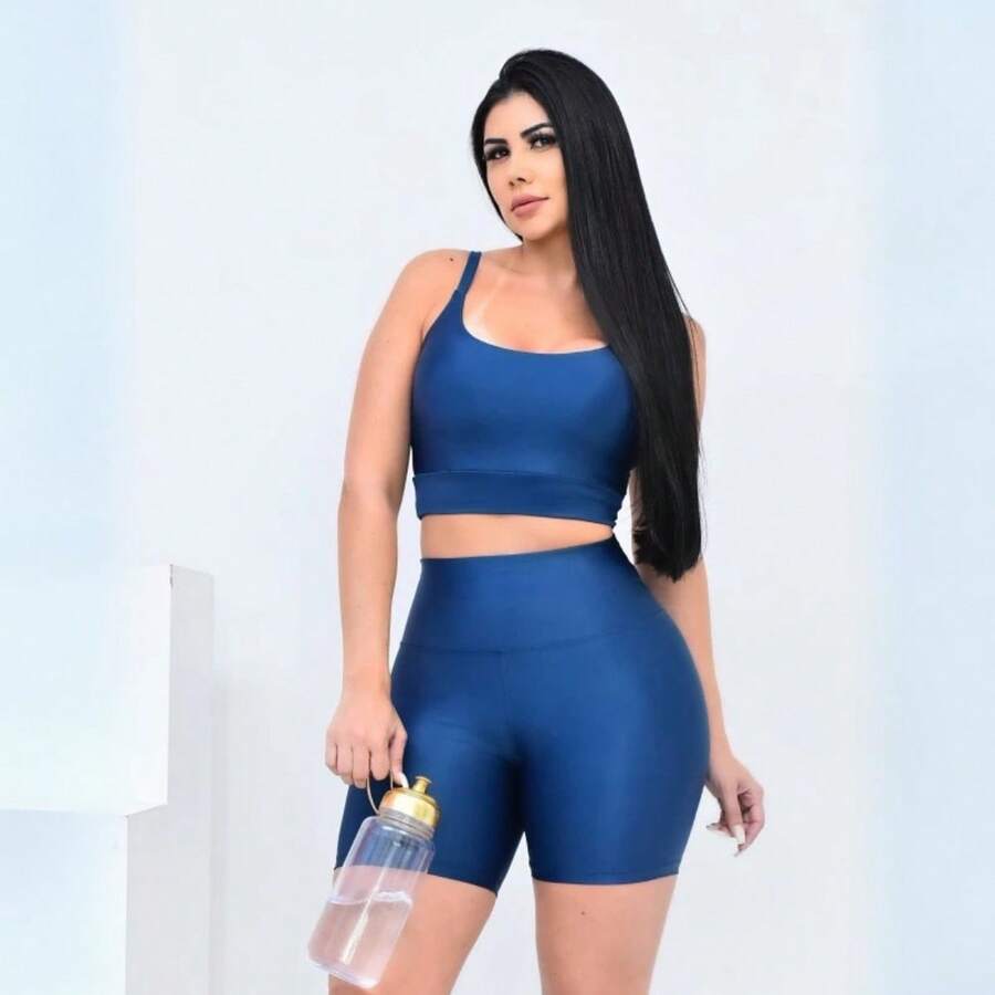 Women Sports Sets - 黑藍色 - 查看 1
