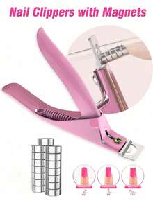 1 Set Adjustable Nail Clippers With 10 Magnets, Professional Nail Cutter, Suitable For Long Acrylic Gel Nails, Adjustable Nail Trimmer, Salon Home Manicure Tool - A - View 4