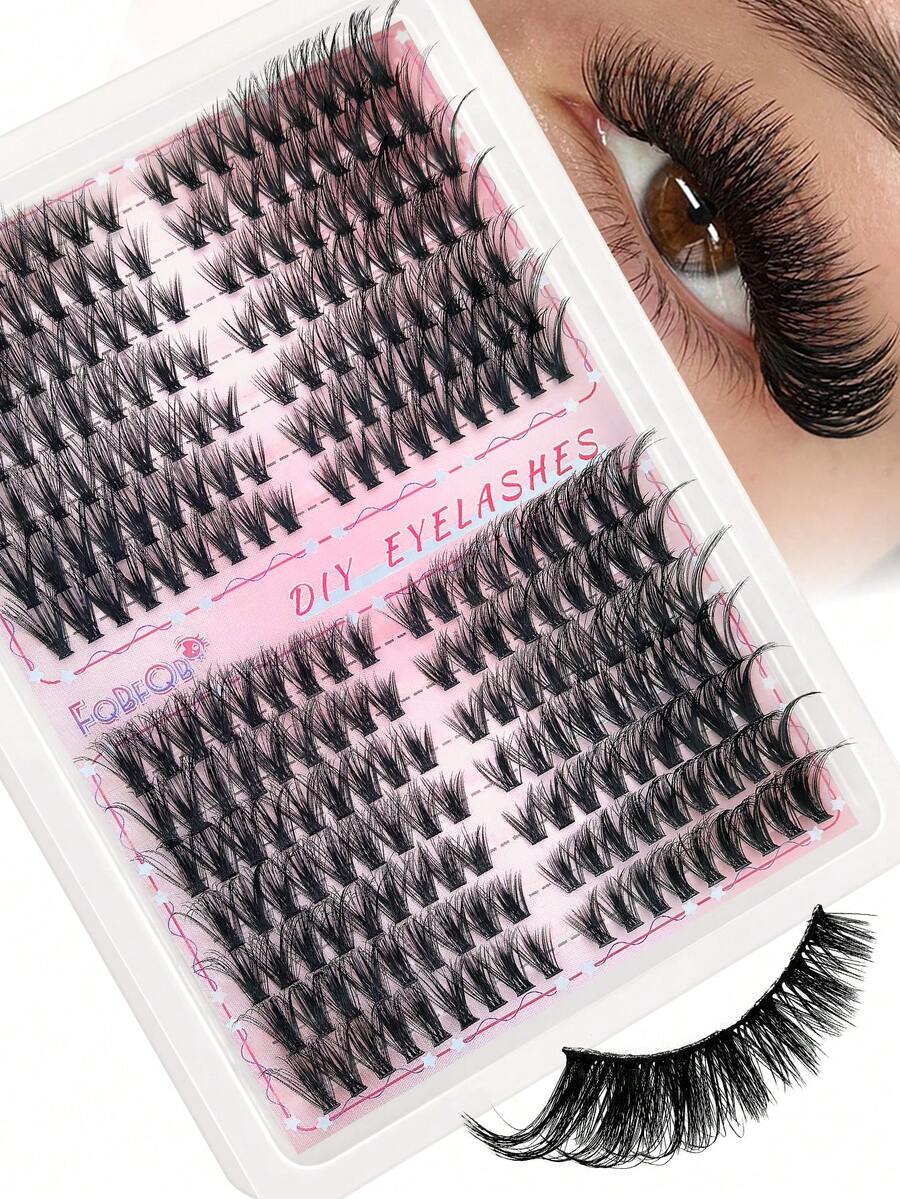FQBFQB 252pcs Cluster Lashes, Eyelash Clusters Ultra-Natural Look And Thin And Ultra-Soft Fake Eyelashes And Ultra-Light, Anime Lashes, Reusable, False Eyelashes For Beginners For Daily Life And Dates And Parties And Music Festivals And - View 1