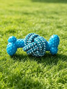 1pc Dog Toy, Textured Rubber Bone Toy, Braided Rope Knot Chewing Toy, Durable Dog Chew Toy, Pet Dental Rope Knot Toy, Suitable For Indoor Play, Outdoor Lawn Interaction, Dog Tug-Of-War, Dog Chewing, Small To Medium Dog Toy, Outdoor Dog Walking Play Toy, Durable And Tear-Resistant, Washable And Odor-Resistant, Dog Ball, Dog Toy - Multicolor - View 9