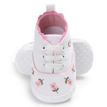 Spring/Autumn Delicate Embroidered Floral Fresh Style 0-1 Year Old Newborn Infant Lightweight Cloth Sole Walking Shoes - White - View 6