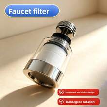 Faucet Filter, Transparent Visible Body 360° Rotatable Faucet Water Purifier, Universal Interface Detachable Filter Cartridge, Easy Installation Pre-Filter Faucet Accessory, Filter Impurities Bathroom Faucet Filter Adapter, Visualized Filter Cartridge Status For Direct Observation Of Consumable Wear, Anti-Splash Water Outlet Design, Convenient Filter Cartridge Replacement, Compatible With Most Regular Faucet Threaded Interfaces - Multicolor - View 2